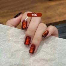 10毫升/瓶 秋冬磁性猫眼指甲油凝胶，2026新款闪粉火焰紫金红猫眼指甲油凝胶，法式美甲，红色美甲，圣诞美甲 - 彩色 - 查看 14