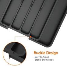 1个可伸缩厨房抽屉收纳盒，黑色可伸缩餐具托盘，带7个隔层，烹饪用具收纳抽屉整理架 - 彩色 - 查看 2