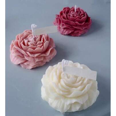 1pc Peony Flower Silicone Mold, Suitable For DIY Candle Making