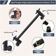 豪华淋浴系统 - 配备超大高压雨淋式花洒、可调节花洒臂、双模式手持花洒、超长软管、浴室挂钩，安装简便。是家庭浴室和酒店淋浴的理想之选。这款浴室配件将彻底改变您的淋浴体验——也是一份实用又贴心的乔迁礼物！