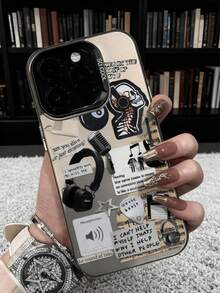 Punk 1pc Rock Music Element Pattern Phone Case, Shockproof Creative Matte Frosted Phone Cover, Holiday Gift For Kids, Compatible With IPhone 7/8/X/XS/XR/11/12/13/14/15/16 Pro Max, A33(5G)/A32(4G)/A52(5G 4G)/S20FE/S21FE/A14(4G 5G)/S23/S23 PLUS/S23 ULTRA/S23 FE/A55 5G/S24/S24 PLUS/S24 ULTRA/A05/A05 - Multicolor - View 7