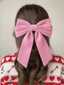 مشبك شعر من القطيفة الوردية قطعة واحدة، فيونكة قطيفة كبيرة، فيونكة بحرية، مشبك تمساح، مشبك شعر لمشجعات، هدية عيد الحب والسنة الجديدة، إكسسوار للنساء والفتيات، فيونكة وردية، مشبك مخلب، مشبك شعر، إكسسوار شعر لعيد الحب، إكسسوارات رأس، إكسسوارات عيد الحب، إكسسوارات شعر للنساء - وردي - مشاهدة 3