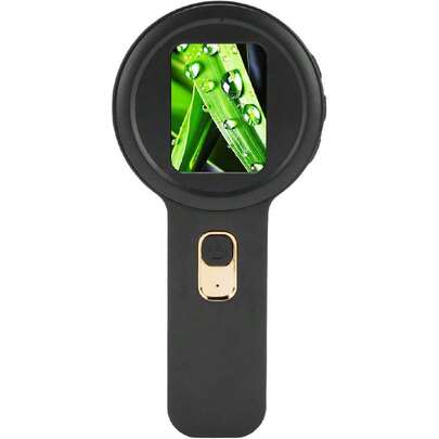 Avanza Digital 200x con Pantalla HD de 2 Pulgadas, 16 Fuente de Luz de Iluminación Ajustable LED, Microscopio Portátil para la Evaluación de Joyería de Observación de la (Negro),36981639