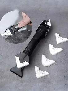 6件套不锈钢尖头硅胶填缝修补工具，配有5个可替换头，五合一填缝剂清除套装，适用于瓷砖缝隙、密封胶的修整以及刮除窗胶边角，是厨房和浴室水槽翻新的理想之选。填缝剂和密封胶清除工具套装，多功能工具，瓷砖缝隙刮刀套装，小巧轻便，浴室配件，厨房必备。 - 彩色 - 查看 4