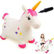 Caballo Hinchable para Saltar, Tolva Inflable de Animales para Niños. Bouncy Boing, Inflatable Hopping Farm Animals con Air Pump, Bouncing y Active Play para Niñas y Niños (Unicornio),36985812 - Púrpura polvoriento - Ver 1