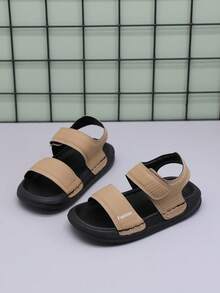 1 Pair Kids' Casual Versatile Fashion Beach Sandals, Soft Sole Comfortable Non-Slip Wading Shoes, Toddler Shoes - Khaki - View 1