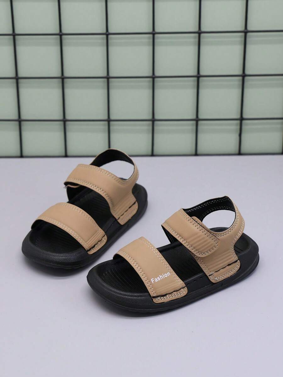 1 Pair Kids' Casual Versatile Fashion Beach Sandals, Soft Sole Comfortable Non-Slip Wading Shoes, Toddler Shoes - Khaki - View 1