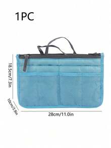 1pc Bag-In-Bag Storage Bag Bag-In-Bag Cosmetic Bag Toiletry Bag Liner Bag, Large Capacity Storage Bag Multi-Functional Liner Bag Double-Layer Zipper Travel Convenient Separation Storage Bag Portable Cosmetics Storage Bag