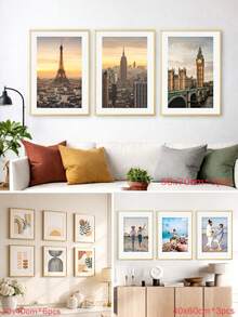 3pc Poster Frames Aluminum Gold 30x40cm 50x70cm 40x60cm Picture Photo Frame For Photo Gallery Simple With HD Plexiglass Mat, Horizontal Or Vertical Wall Mounting, For Wall Art Mounting Print Home Decor Living Room Decoration Christmas Valentine's Day Gift - 金色3pcs - 查看 10