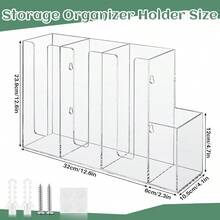 4 Compartments Acrylic Coffee Cup And Lid Storage Organizer Holder Disposable Paper Cup Dispenser Organizer Plastic Lid Holder Accories For Kitchen Bar Shop Party Plies Transparent - 透明的 - 查看 2