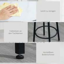 HOMCOM 3-Piece Bar Table Set With Bar Stools, Dining Table With 2 Bar Stools, Dining Set, Standing Table, Kitchen Table, Steel, White, Black - Black - View 6