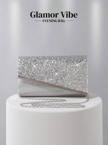 Lightweight, Business Casual Rhinestone Decor Bucket Bag Mini Drawstring Design, Clear Bag Faux Pearl Bag Evening Bag, Dinner Bag Glamorous, Elegant, Exquisite, Quiet Luxury Rhinestone For Party Girl, Woman Wedding Items, Perfectly Matching With Graduation Dress, Prom Dresses, Perfectly Matching With Bridal Party, Best Choice Elegant Bag For Bridal Shower - Silver - View 9