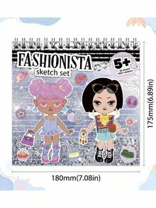 Fashion Enlightenment Makeup Coloring Sticker Toys, Cute Creative Makeup Sticker Coloring Books, Suitable For Children Aged 3-8. Learn Makeup Techniques, Cultivate Aesthetic Awareness, And Enjoy The Fun Of DIY Makeup! Can Exercise Children's Exploration Ability, Creativity And Interest In Fashion Design. Portable Travel Coloring Sticker Toys, Suitable As Birthday Gifts And Christmas Gifts For Girls.