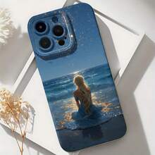 Funda de teléfono con diseño de océano, atardecer y sirena para  17, 15 Pro Max,  17, 14 Pro,  17, 13,  Galaxy S23, S22, S21, funda protectora para teléfono, regalo para pareja, regalo para novio o novia, regalo de vacaciones - Azul Klein - Ver 6