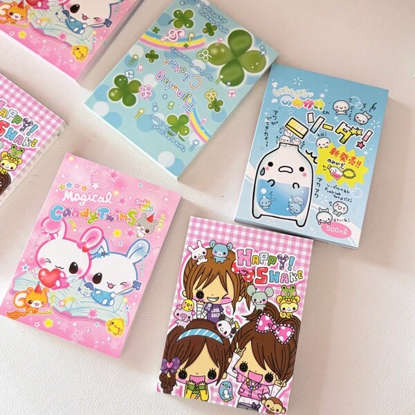 Cute Showa Retro Style Memo Pad, Non-Sticky Scrapbooking Material Memo Paper