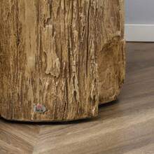 HOMCOM Tree Stump Side Table, With 4 Adjustable Feet, Waterproof, 37 X 37 X 43 Cm, For Living Room And Bedroom. - Mustard Yellow - View 8