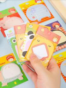 5pcs/Set Cute Cartoon Animal Pattern Memo Pads, Creative Vertical Sticky Notes, 20 Sheets Per Book, 100 Sheets Total, Great For Christmas Gifts Or Prizes - Multicolor - View 5