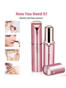 1pc Electric Facial Hair Remover, Painless Mustache Trimmer, Epilator, Mini Shaver, Women Hair Removal Device - Multicolor - View 1