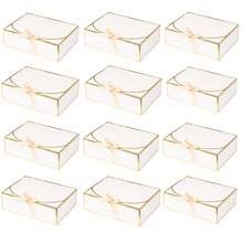Hộp quà tặng có nắp đậy (6/12 chiếc), kích thước 10x8x3.5 inch, kèm ruy băng, thích hợp làm quà tặng cầu hôn cho phù dâu, hộp quà bằng giấy Kraft cho đám cưới, đóng gói, quà tặng, sinh nhật, bánh cupcake, đồ thủ công, quà Giáng sinh, tiệc độc thân, tiệc cưới, trang trí tiệc sinh nhật, quà cầu hôn cho phù dâu, trang trí đám cưới, quà tặng tiệc cưới và các dịp khác. Túi đựng quà tặng - trắng - Xem 9