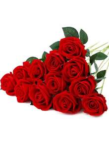 3/5/10 piezas/5 paquetes/4 piezas/1 ramo Rosas rojas artificiales para ramo de novia, rosas falsas para decoración, adecuadas para regalo del Día de San Valentín, fiesta de boda, decoración del hogar, regalo de cumpleaños, decoración interior/exterior, relleno de jarrón, regalo para mujer, regalo de cumpleaños, decoración del hogar en la sala de estar, accesorios del hogar, flores artificiales - lacre - Ver 4