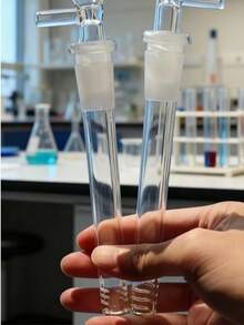 1支12.5厘米长高硼硅玻璃管，手工制作，可重复使用