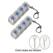 1 pieza Llavero antiestrés, diseño de tecla de teclado, juguete antiestrés para adultos, anillo para presionar con los dedos, herramienta calmante, enfoque y relajación - Multicolor - Ver 15