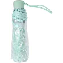 Paraguas Transparente, Paraguas Transparente para Boda, 1 Paraguas de Viaje Compacto Plegable Transparente con Flor de Cerezo Romántica,36986392 - Naranja Quemada - Ver 2