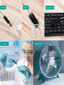 多功能微型清洁刷，多尺寸清洁刷（13种尺寸+收纳盒），厨房奶瓶清洁刷，长吸管刷，小奶瓶刷，吸管刷，管道清洁刷，用于清洁水壶和难以清洁的角落和缝隙 - 白色 - 查看 5