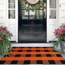 Fall Buffalo Plaid Check Rug Outdoor Doormat 27.5 X 43 Inches Washable Woven Outdoor Indoor Welcome Mats For Front Door/Farmhouse/Entryway/Home Entrance Black And Orange Outdoor Rug,One-Size,OrangeandBlack24inchx38inchRectangular - 橙黑相間 24 英吋 x 38 英吋長方形 - 查看 1