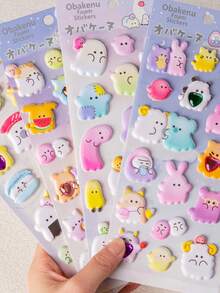 1张3D立体贴纸，可爱装饰贴纸，图案为一只萌萌的小猫，3D泡沫贴纸，小动物3D泡泡贴纸，适合装饰笔记本电脑、手机壳、水瓶和其他DIY项目，四季皆宜，是圣诞节和万圣节的完美礼物。 - 彩色 - 查看 9