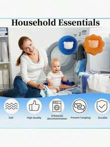 6/8 Sets Of Pet Hair Cleaning Laundry Balls, Fluffy And Soft, Non Stick To The Hands, Reusable, Durable, Effective In Collecting Fluff On Clothes, Essential For Pet Owners, Washing Drum, Cat And Dog Hair Washing Machine Fluff Remover - Multicolor - View 4