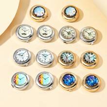 Clock Dial Pattern Button Cover , Fashionable Shirt Cufflinks, Collar Buttons, Brooch Buttons, Turtle Buttons, Sleeve Buttons, Clip Buttons, Ins Cufflinks Shirt Decoration, Fashionable And Versatile, Excellent Holiday Gifts, Deeply Loved By European And American Friends, Multiple Colors To Choose From 1PC - Nhiều màu - Xem 1