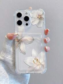 1pc Transparent Card Slot Holder Phone Case Compatible With IPhone 17 16 15 14 13 12 11 Pro Max 14Plus, Transparent Wallet Silicone Shockproof Back CoverFOR-YOUR-BELOVED-PHONEFashionable,Valentine's Day,Shockproof And Drop-Resistant Phone Case - 款式2(1PC) - 查看 3