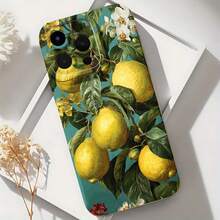2026 nueva funda de teléfono esmerilada, funda de teléfono con estampado floral de limón para  17 15 Pro Max  17 14 Pro  17 13  Galaxy S23 S22 S21 funda de protección para teléfono, funda de pareja, regalo para novio novia, regalo de vacaciones - Azul Klein - Ver 6