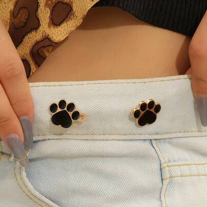 Adjustable Cat Claw Waist Cincher, No Sewing Or Tools Needed, Waist Button Clip Fastener For Jeans, Skirts, Tightens Waistline, Reusable Detachable Silver-Tone Buckle Brooch, Durable Fashion Waist Clip Accessory For Women, Men, Students, Teens, College Girls, Young Professionals