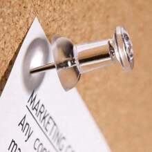 30/50/100/200pcs Assorted Push Pins, Multicolor Plastic Thumb Tacks, For Soft Cork Board, Office & School Supplies, Back To School, Home & Office Essentials - Transparent - View 8