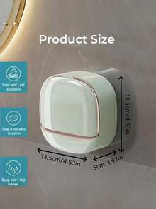 壁挂式带沥水皂碟，浴室皂盒收纳盒，旅行收纳盒，收纳盒，壁挂式PP皂碟，带盖浴室沥水皂碟，防水皂碟，餐具收纳盒，旅行收纳盒，收纳盒。双层皂架，带粘胶条，带沥水托盘，带沥水功能。 - 彩色 - 查看 12