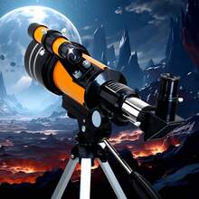 150X Professional Astronomical Telescope, 70mm Aperture Refractor Telescope, Suitable For Astronomy Beginners, With Phone Adapter For Travel Photography, An Ideal Gift For Adults And Students - Orange - View 2