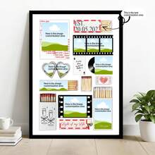 1pc Personalized Valentine's Day Customized Poster, Home Decor, Valentine's Gift, Photo Customization, Customizable Items, Room Decoration, Frame Optional - Multicolor - View 3