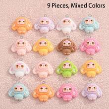 9/18pcs Colorful Resin Rabbit Pendant, Random Color Cute Rabbit Charms, DIY Jewelry Making Accessories Suitable For Necklace, Earrings - Colorful Rabbit Pendant - View 9