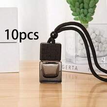 10pcs Customized Text Rectangular Glass Perfume Bottles, Square Shaped Car Fragrance Bottle Empty, Car Accessories