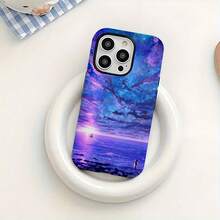 Funda Protectora Dos en Uno para Apple para iPhone 11 12 13 14 15 16 Pro Max Plus con un Diseño de Cielo Estrellado de Ensueño para Prevenir Caídas - Blanco - Ver 4
