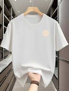 Casual T-Shirt For Men And Unisex - Soft Everyday T-Shirt With Minimalist Design - Lightweight T-Shirt For Office, Outings, Parties - Breathable Crew Neck Top - Easy Care Wardrobe Essential, Going Out Outfit, Retro Style T-Shirt, Durable Fabric, Versatile Clothing, Classic Design, Comfortable Material, Printed T-Shirt, For Men And Women - 白色 - 查看 1