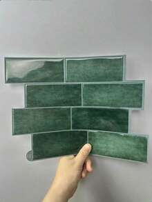 Waterproof Brick Pattern 2D Textured Wall Panels DIY Tiles,Removable Self Adhesive Wall Tile Sticker Kitchen Bathroom Backsplash For Festival Layout - Dark Green - View 3
