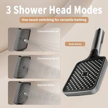 12英寸壁挂式卡迪特蓝雨淋式淋浴系统 | 钢琴键式控制 | 数字温度显示 | 四功能淋浴龙头套装，含雨淋式花洒和手持花洒 | 适用于现代浴室的高压增压装置 - 青碧色 - 查看 4