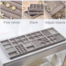 Christmas Velvet Jewelry Box | Multipurpose Storage For Rings, Earrings, Necklaces, Bracelets - Includes Removable Dividers And Filling Tray, Ideal For Students And Gifting, Jewelry Trays - Multicolor - View 9