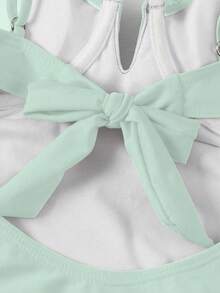 Bộ đồ bơi liền thân màu xanh lá cây thanh lịch, cổ chữ V, kiểu dáng thường ngày, dành cho mùa xuân/hè, hàng mới về, thích hợp cho đi biển, kỳ nghỉ, tiệc tùng, hẹn hò. - màu xanh lá - Xem 6