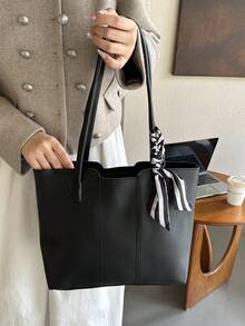 女士时尚多功能手提包，女士手提包，包包，优雅女士手提包，时尚女士手提包，大容量手提包 - 黑色 - 查看 2