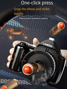 1pc Spy Mini Camera Stress Relief Toy, Camera Launcher Backpack Keychain One-Click Pendant Gift, Random Color Ejection Shell - Multicolor - View 4