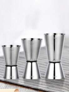 1pc Thick Stainless Steel Double-Headed Jigger, Measuring Cup, Ounce Cup, Bar-Exclusive Double-Headed Jigger, Cocktail Glass, Perfect Party Silver Kitchen Tool For Bartenders, Multiple Capacities Available, Made Of Thick Stainless Steel With Precise Markings, Durable And Rust-Resistant.